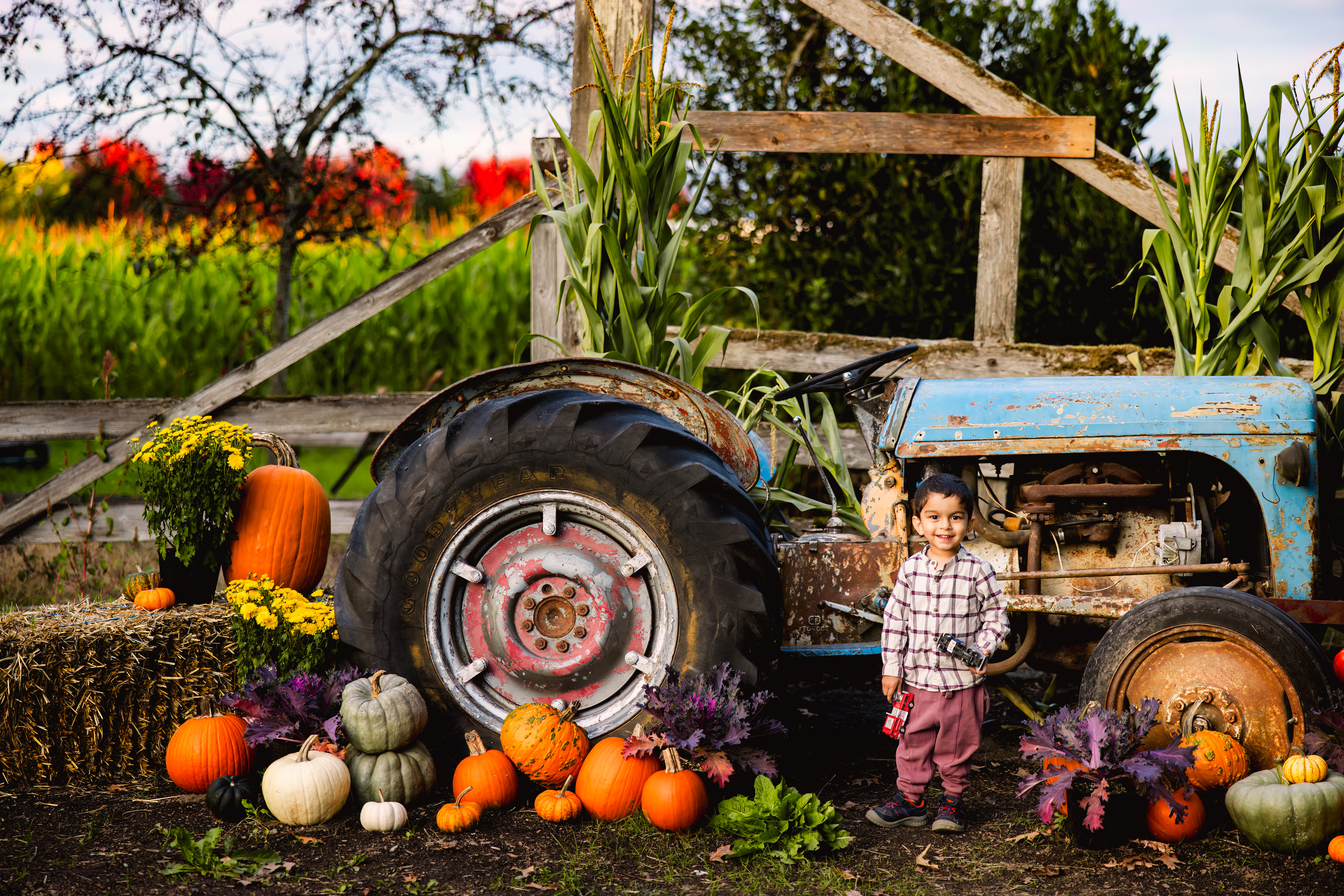 Playful children's portrait with natural expression